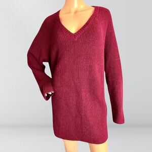 Torrid Purple V Neck Knit Side Zipper Sweater Dress